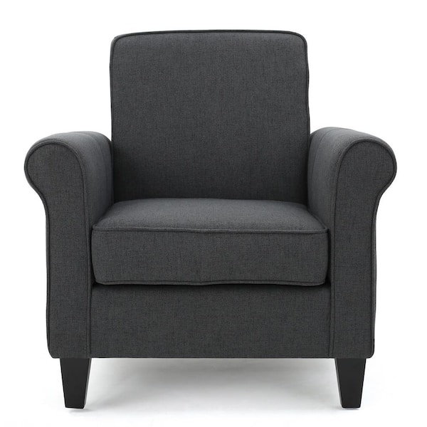 Noble House Freemont Dark Grey Upholstered Club Chair