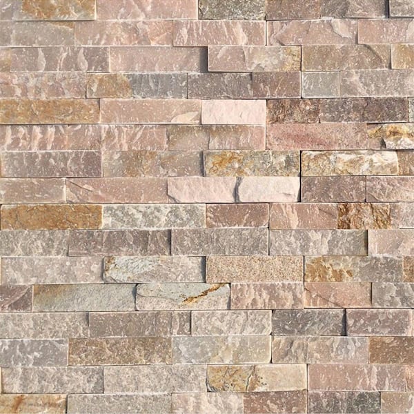 Golden Honey 6 x 16 x 8 in. Natural Stacked Stone Veneer Corner Siding Exterior/Interior Wall Tile (2-Box/12.84 sq ft)