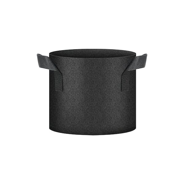 5-Pack 3 Gallon Heavy Duty Aeration Nonwoven Fabric Plant Grow Bags with Handles in Black