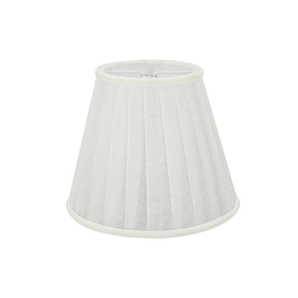 White Pleated Cotton Empire Chandelier Lamp Shades, Set of 2