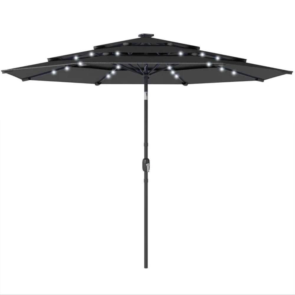9.5 ft.3 Tier Outdoor Table Patio Umbrella in Black price history on PriceWatchPro
