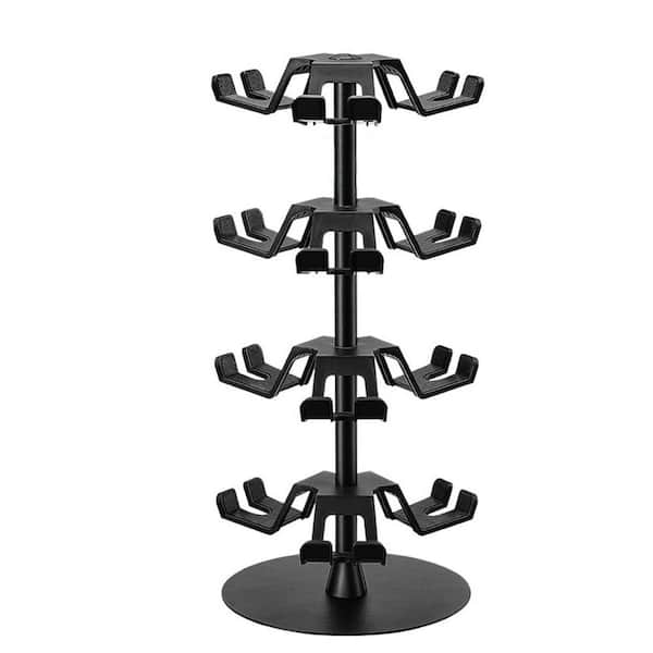 4-Tiers Rotating Headset Stand Desktop Controller Holder Organizer for Xbox PS5 PS4 Switch Black 8-Pack