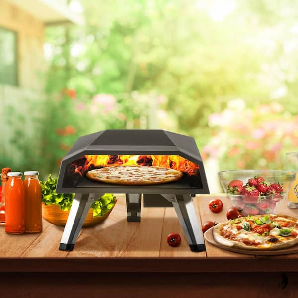 VEVOR Propane Pizza Oven 12 in. Steel Portable Outdoor Pizza Oven 1472°F Maximum Temperature Pizza Stone in Black PSLHWBXRQSY1252Q5V0 - The Home Depot