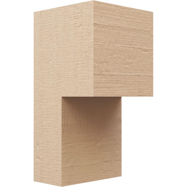 Ekena Millwork 10 in. x 10 in. x 20 in. Series 2 Wide Chapel Hill Rough Cedar Woodgrain Timberthane Polyurethane Corbel, Primed Tan