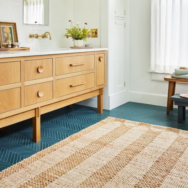 Hillcrest Jute and Wool Natural Doormat 3 ft. x 5 ft. Indoor/Outdoor Patio Rug