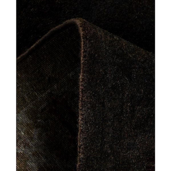 Overdyed Gray 3 ft. x 18 ft. Solid Wool Indoor Runner Rug