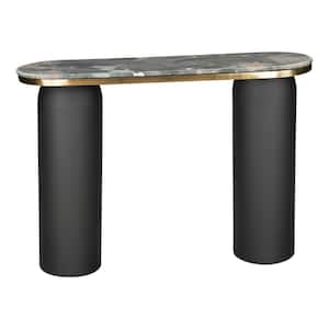 Luxor 42.1 in. L Multicolor 30.3 in. H Oval Shape Marble Console Table