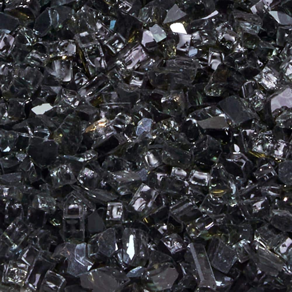 1/4 in. Premium Reflective Black Fire Glass - 10 lb. Bag for Indoor and Out