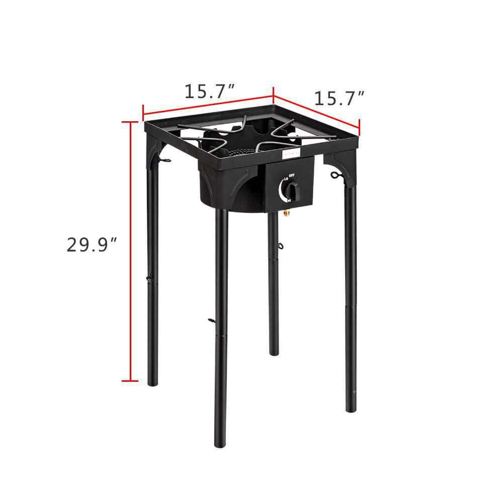 Black Cast Iron Single Burner Outdoor Propane Stove