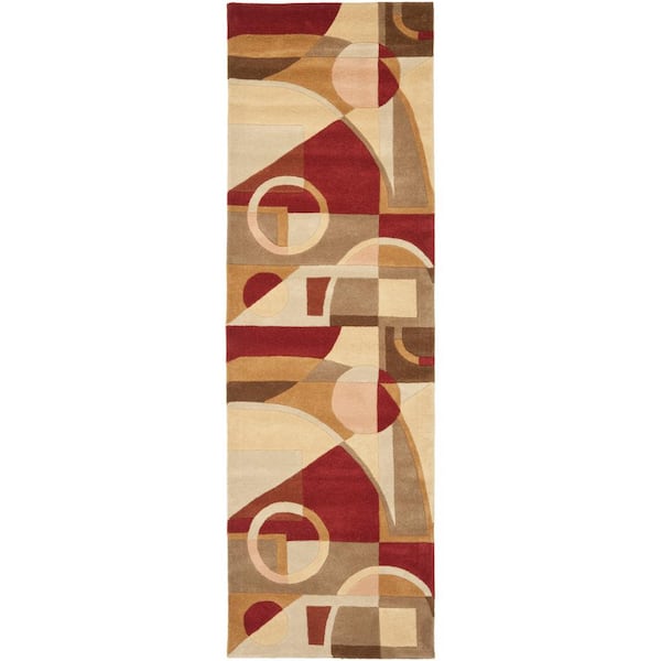 Rodeo Drive 3 ft. x 16 ft. Beige/Multi Abstract Geometric Runner Rug