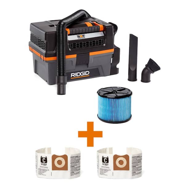 3 Gal. 18V Cordless NXT Shop Vacuum Wet Dry Vac (Tool Only) with Filter, Dust Bags, Locking Hose and Accessories HD0318G