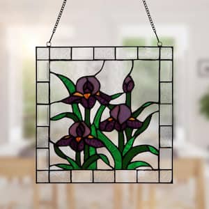 Irises Stained Glass Window Panel