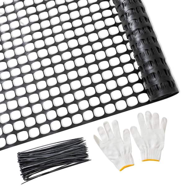 Unbranded 4 ft. x 100 ft. Black Plastic safety fence with 100 Zip Ties for Garden Fencing