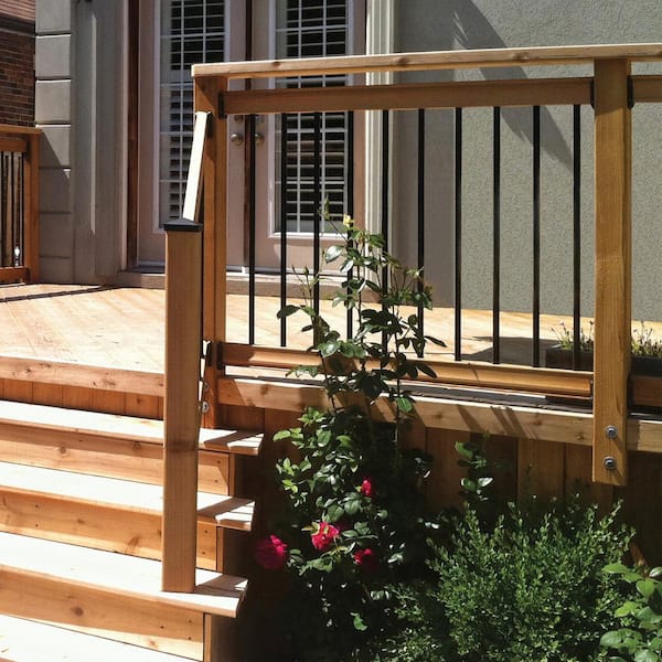 3/4 in. x 3/4 in. x 26 in. Galvanized Steel Round Baluster Fence Rails with 60 Surface Mount Connectors (30-Pack)