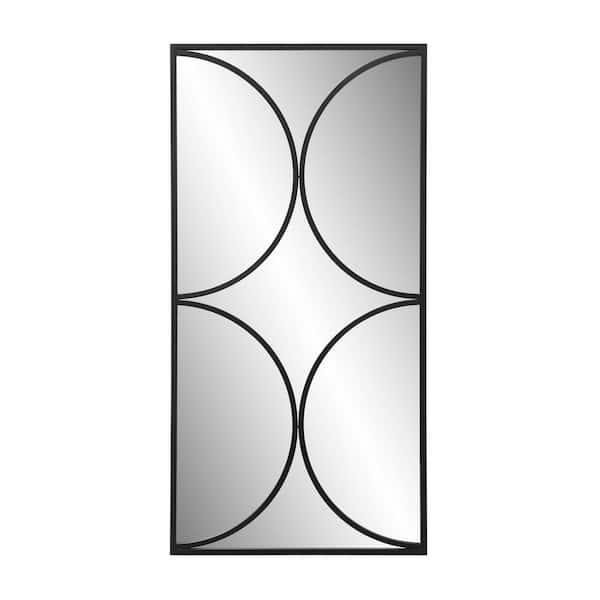 23.62 in. W x 47.24 in. H Large Rectangle Wall Mirror with Black Metal Frame