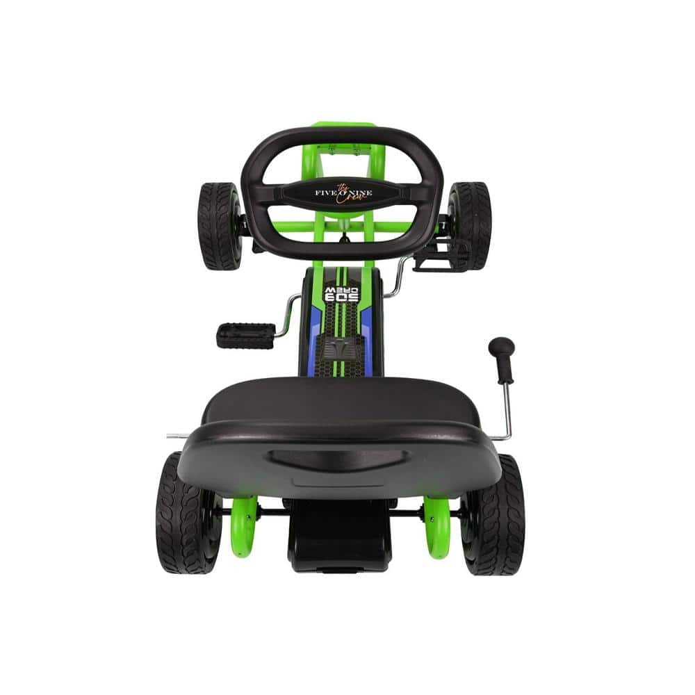 Green Adjustable Pedal Go Kart with Ergonomic Seat