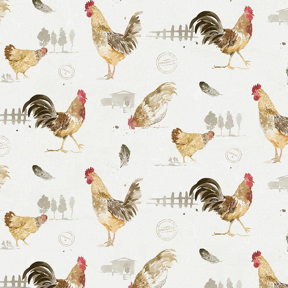 Norwall Fresh Chicken Vinyl Strippable Roll Wallpaper Covers 56 Sq Ft Fk34433 The Home Depot