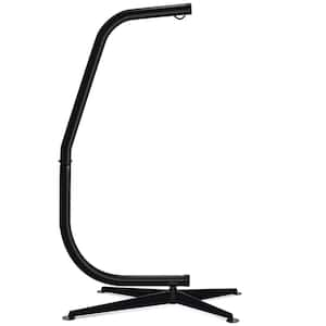 7 ft. Metal Hanging Hammock Stand in Black