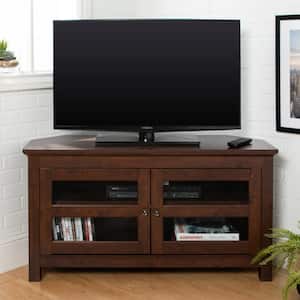 Cordoba 44 in. Traditional Brown Composite Corner TV Stand 48 in. with Corner Unit