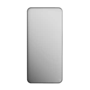36 in. W x 60 in. H Silver Aluminum Framed Rounded Wall Mount Full Length Mirror