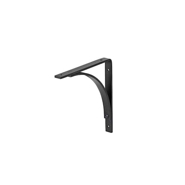RIVET 7.5 in. Black Powder Coated Steel Shelf Bracket Support