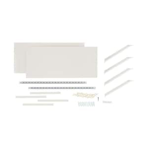 White Premium Wood Shelving Kit, 2 Shelves 14 in. D x 32 in. L