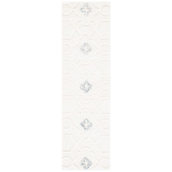 Casablanca 2 ft. x 8 ft. Ivory Floral Geometric Runner Rug