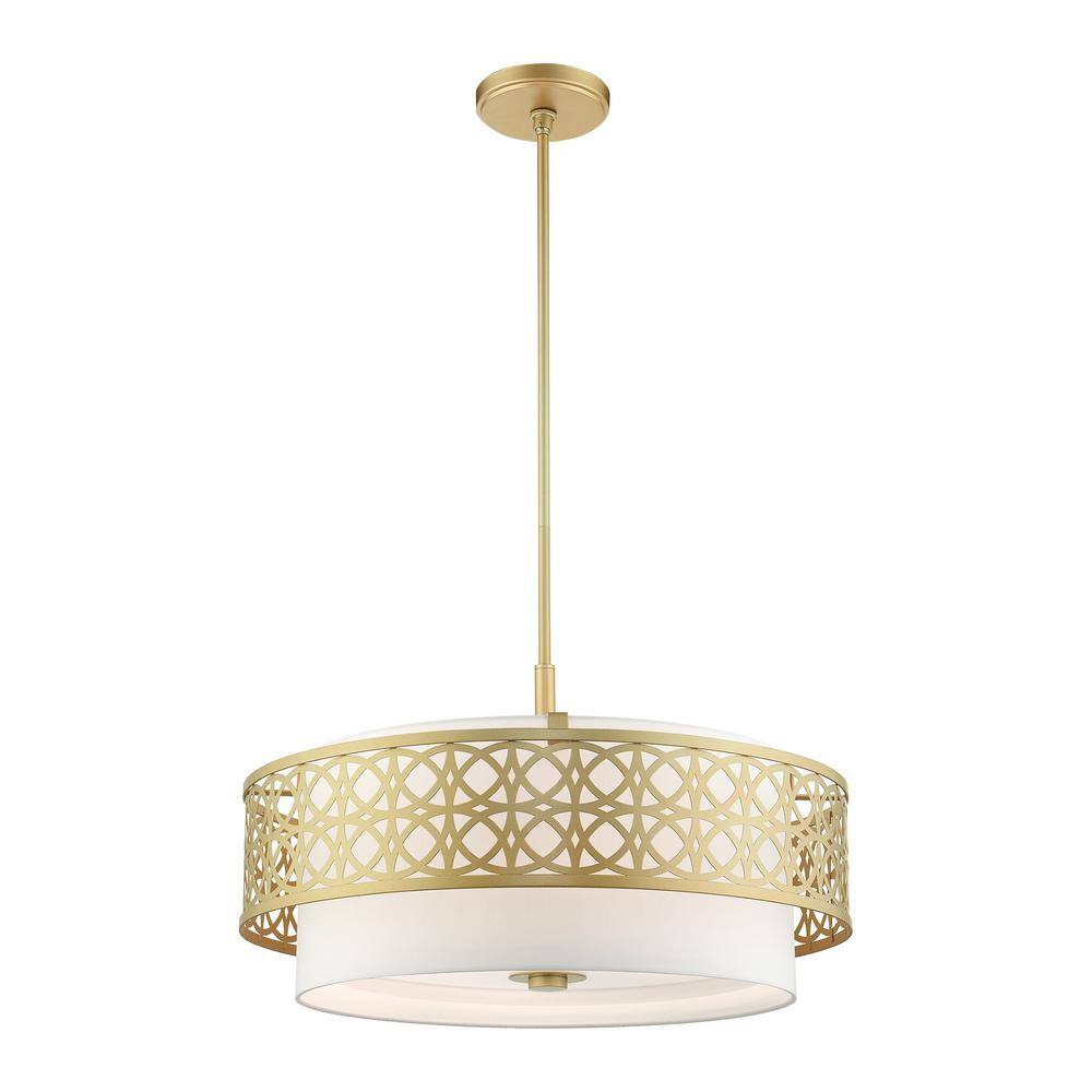 Calinda Soft Gold 5-Light Drum Pendant Chandelier