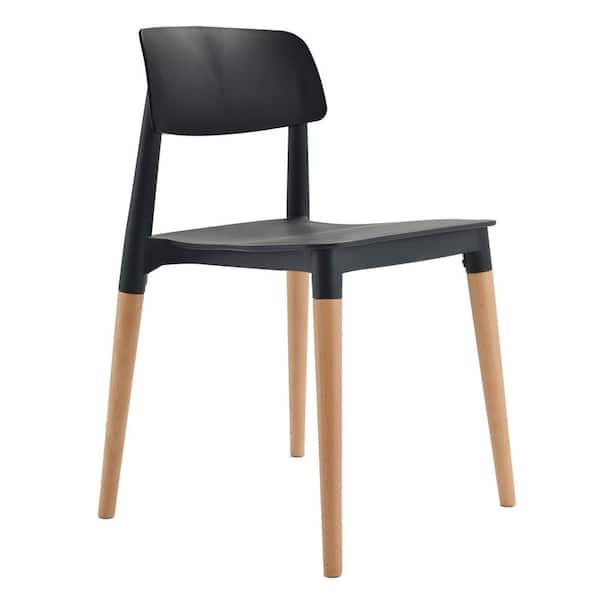 CozyBlock Bel Series Black Modern Accent Dining Side Chair with