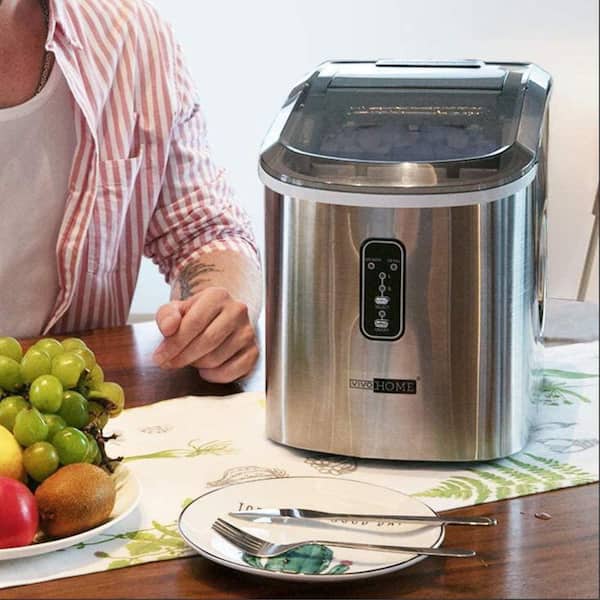  EUHOMY Nugget Ice Maker Countertop, Max 33lbs/24H, 2 Ways  Water Refill, LED Light, Self-Cleaning Pebble Ice Maker