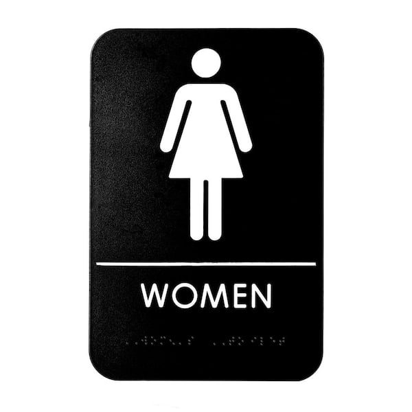 Alpine Industries 9 in. x 6 in. Women's Braille Restroom Sign (10-Pack)