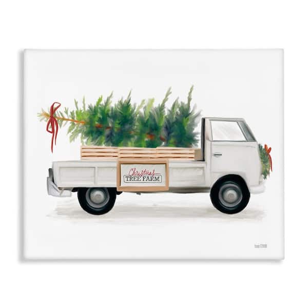 Christmas Tree Farm Truck byHouse Fenway 1-Piece Unframed Graphic Print Travel Poster Art Print 20 in. x 16 in.
