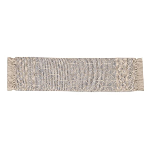 Home Decorators Collection Willow 2 ft. x 7 ft. Beige/Blue Hand-woven Geometic Area Rug