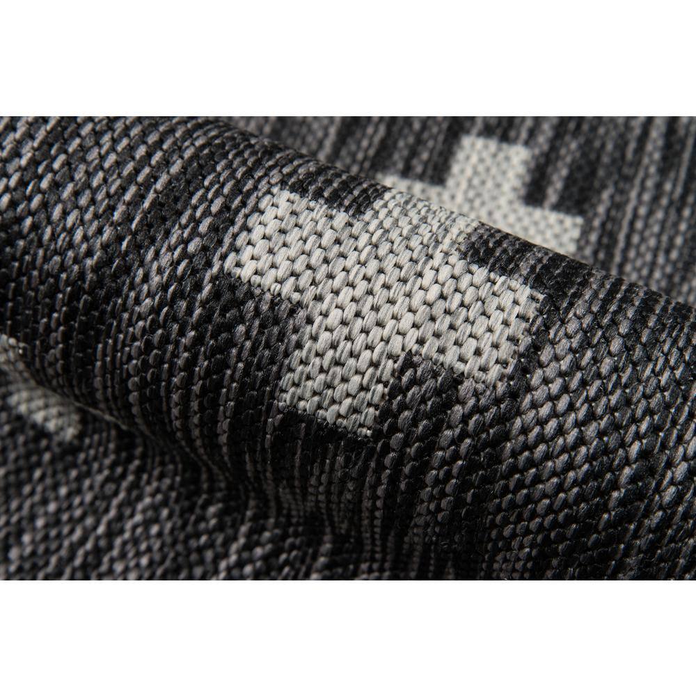 Contemporary Geometric Black Synthetic Runner Rug 2'7" x 7'6"