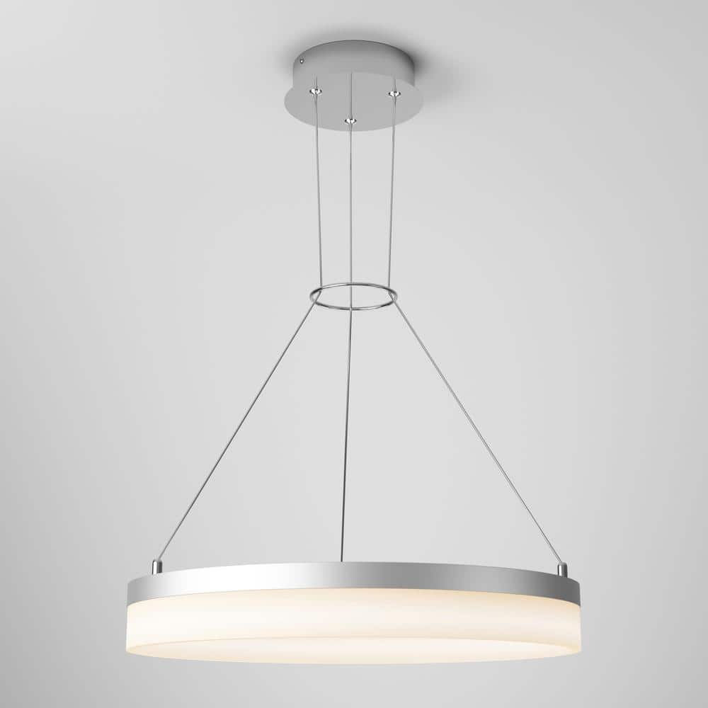 Optical Silver Crystal LED Drum Pendant Light, Contemporary Design