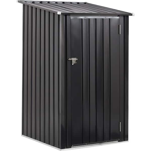 Black 3 ft. W x 3 ft. D x 5 ft. H Metal Shed with Single Lockable Door (9 sq. ft.)