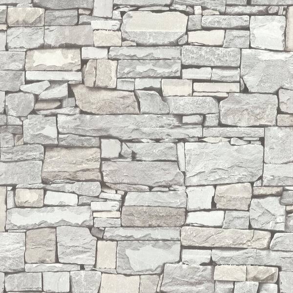 Advantage Tallulah Grey Stone Paper Strippable Roll (Covers 56.4 sq. ft.)