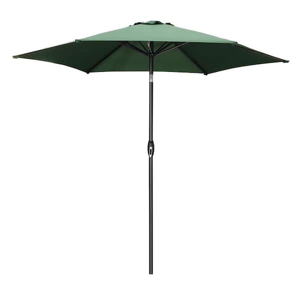 OVASTLKUY 9 ft. Market Patio Outdoor Umbrella with Crank in Green