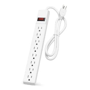 8-Outlet Power Strip with 2.5 ft. Power Cord, White