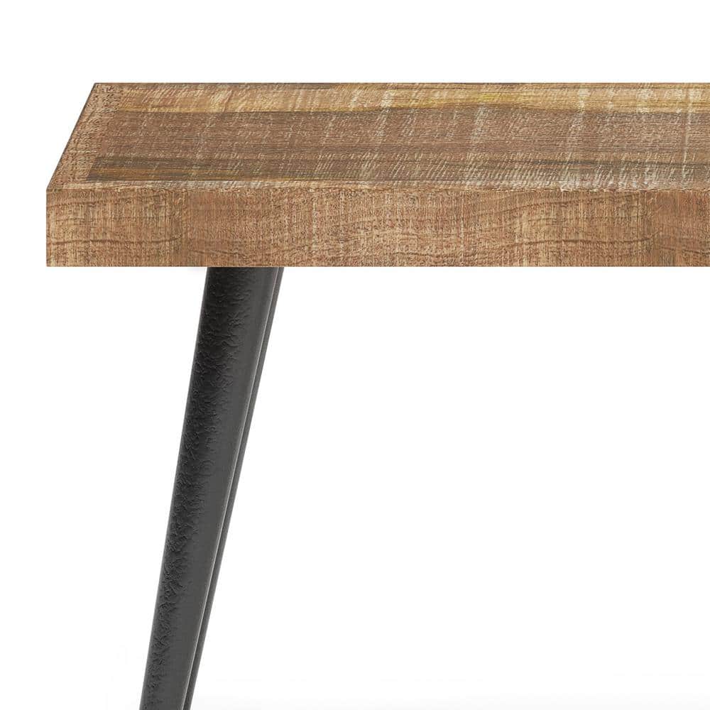 Durham 43" Distressed Natural Mango Wood Industrial Bench