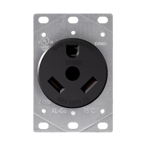 30 Amp 120 Volt,NEMA TT-30R RV Flush Mount Power Outlet, Single Straight Blade Outlet for RV and Electric Vehicles,Black