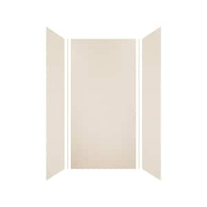 Expressions 36 in. x 36 in. x 72 in. 3-Piece Easy Up Adhesive Alcove Shower Wall Surround in Cameo