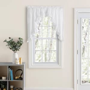 Classic Wide Ruffled 38 in. L Polyester/Cotton Swag Valance in White