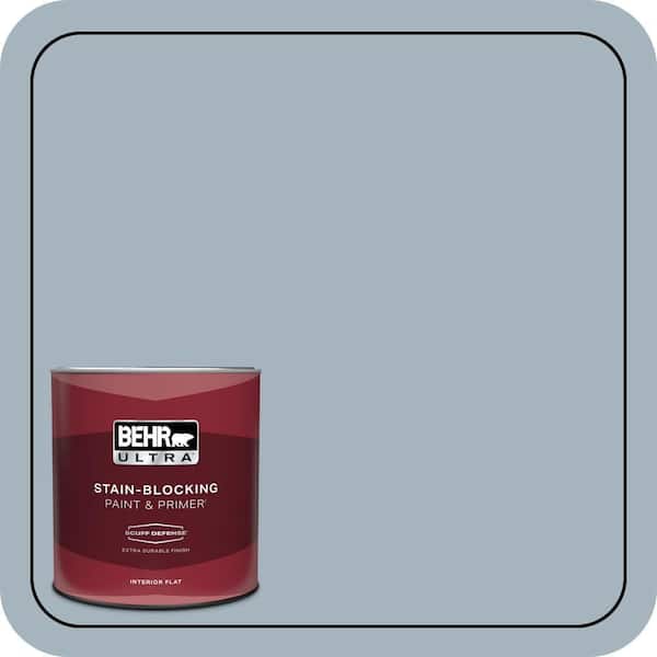 BEHR ULTRA 1 qt. #N480-3 Shadow Blue Extra Durable Flat Interior Paint & Primer