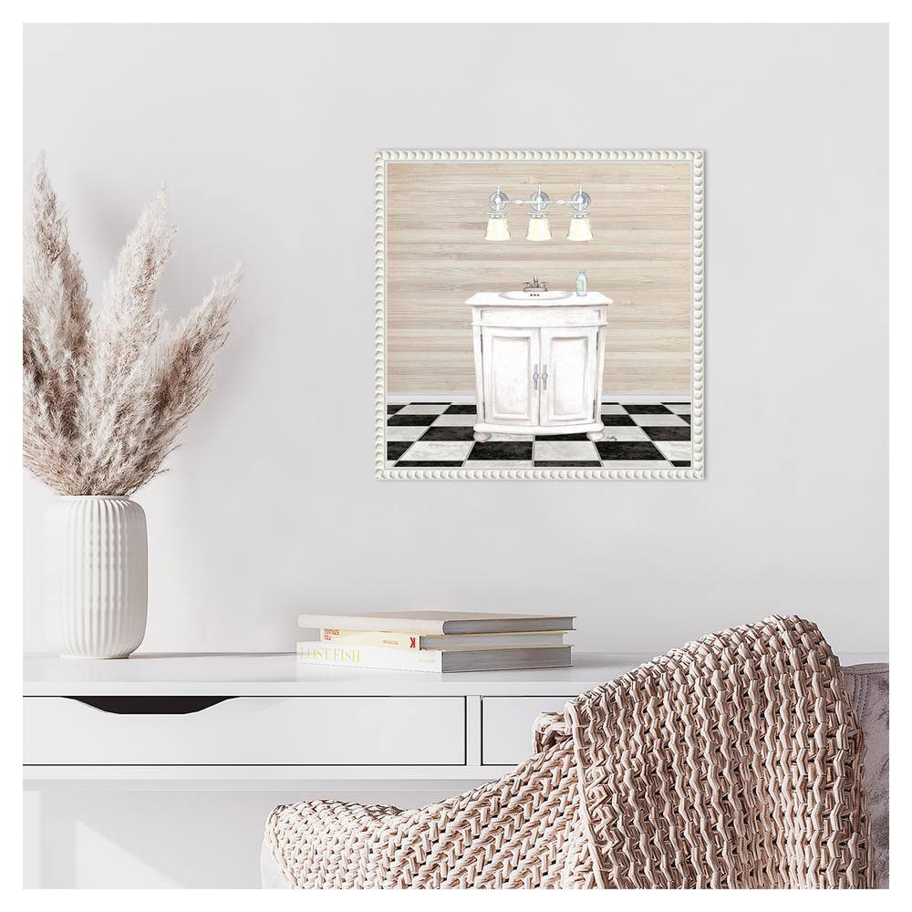 Elizabeth Medley White Canvas Bathroom Wall Art with Quote