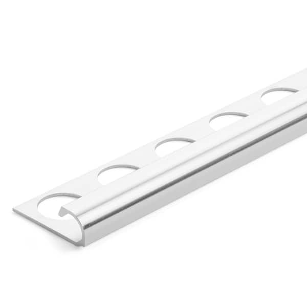 Chrome 3/8 in. x 98-1/2 in. Aluminum Bullnose Tile Edging Trim