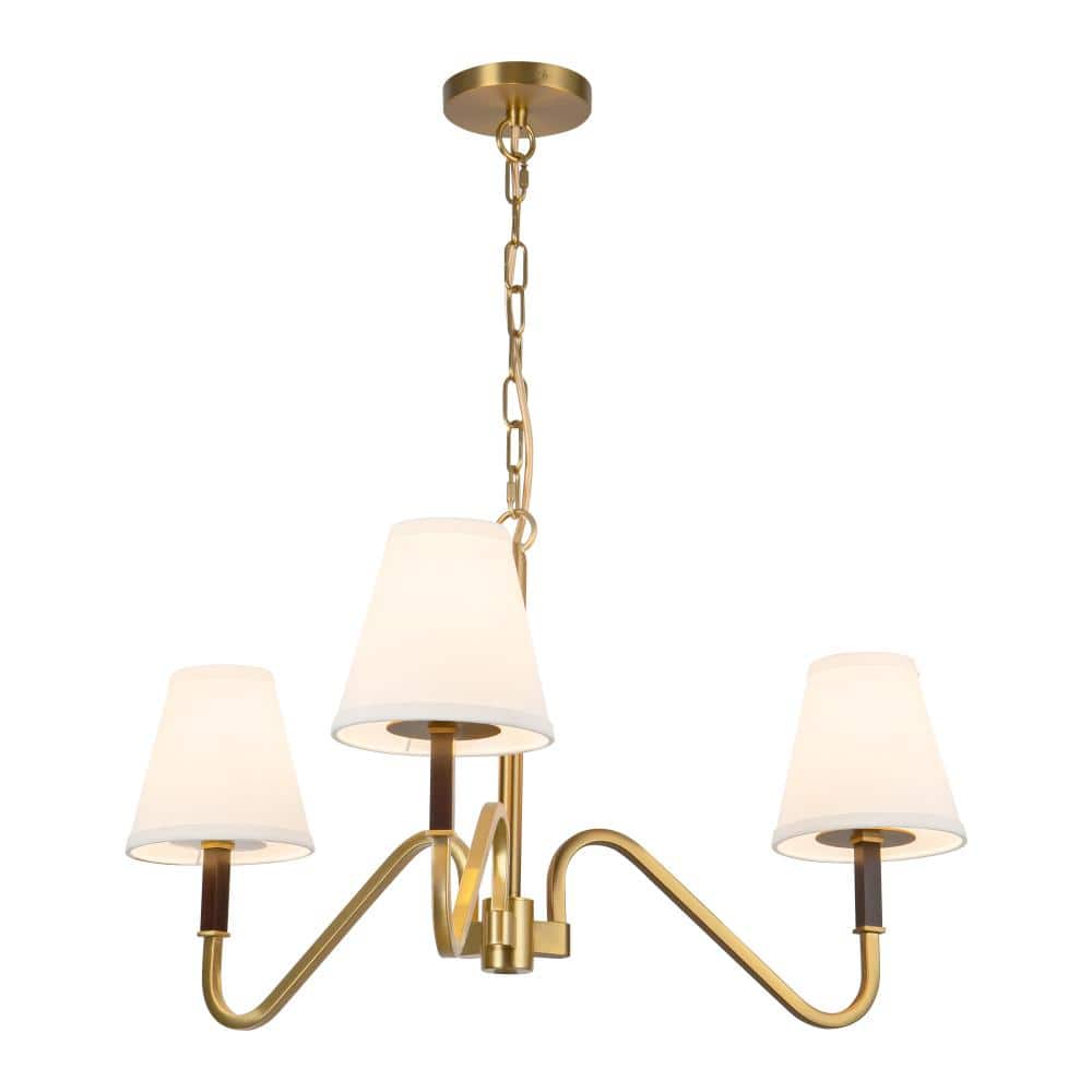 Sloan 30-in Brushed Gold Chandelier with White Linen Shade price history on PriceWatchPro