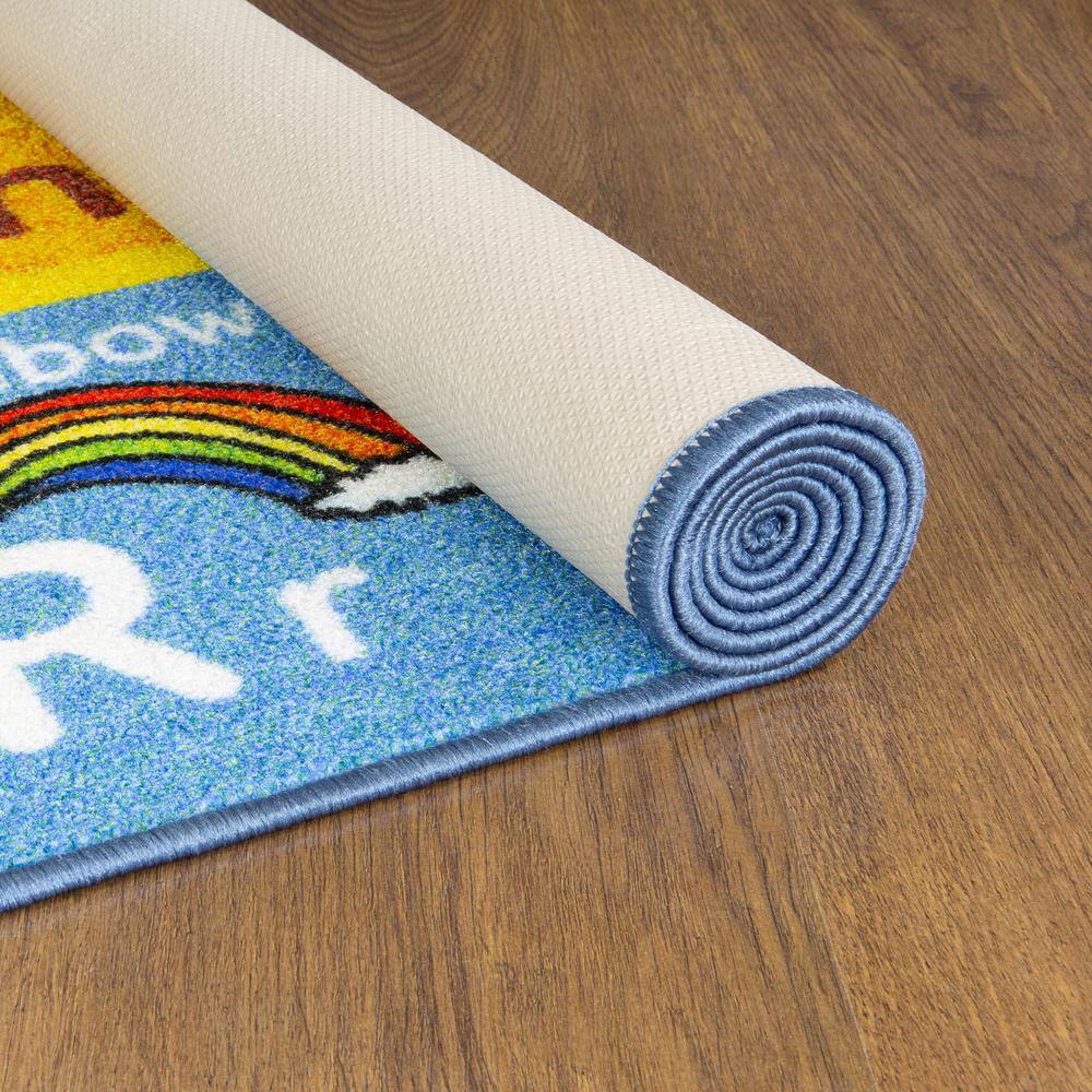 Colorful ABC Alphabet Educational Kids Rug with Farm Animals