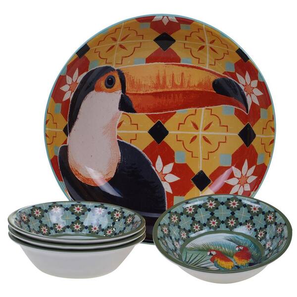 Certified International Paradise Multicolor Salad/Serving Set (Set of 5)