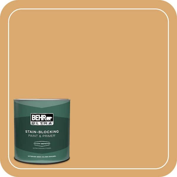 BEHR ULTRA 1 qt. #ICC-70 Flower Field Extra Durable Semi-Gloss Enamel Interior Paint & Primer